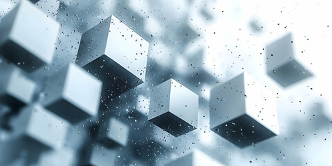 Floating Cubes 3D Abstract Background