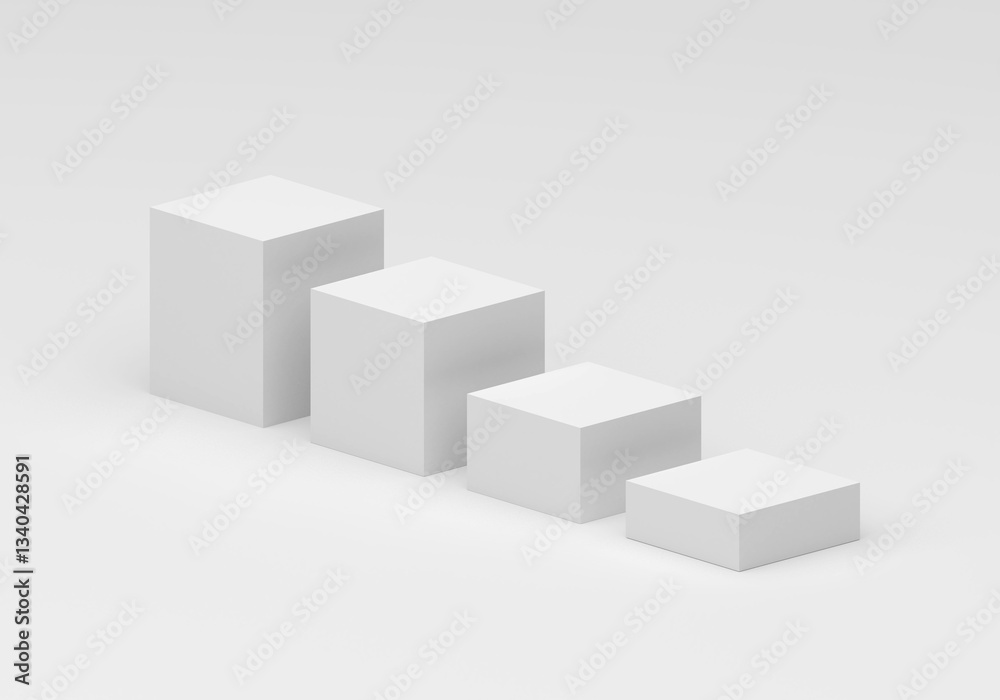 Canvas Prints white square product display podium in studio room, for display presentation