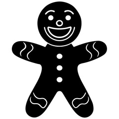 A giggling gingerbread cookie silhouette vector illustration