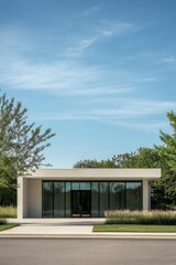 Fototapeta premium Modern Minimalist Pavilion: Architectural Serenity