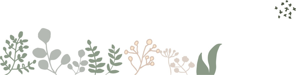 優しいタッチの葉っぱのフレーム