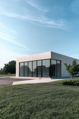 Obraz premium Modern Commercial Building Architectural Photography: Contemporary Design, Minimalist Style