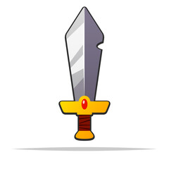 Cute cartoon sword vector isolated illustration