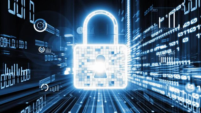 Cyber security and online data protection with tacit secured encryption software . Concept of smart digital transformation and technology disruption that changes global trends in new information era .