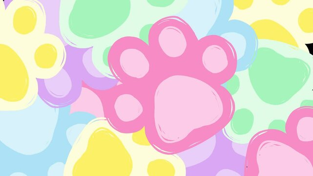 Animal paw illustration transition set