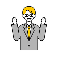 上半身のポーズ_シンプルなシニアの会社員の男性06