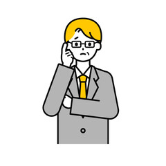 上半身のポーズ_シンプルなシニアの会社員の男性12