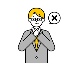 上半身のポーズ_シンプルなシニアの会社員の男性14