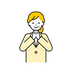 上半身のポーズ_シンプルなシニアの会社員の女性07