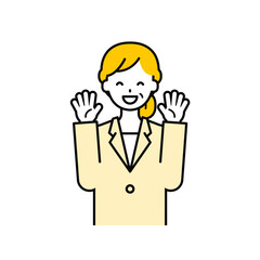 上半身のポーズ_シンプルなシニアの会社員の女性09