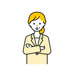 上半身のポーズ_シンプルなシニアの会社員の女性11