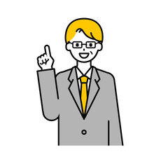 上半身のポーズ_シンプルなシニアの会社員の男性03