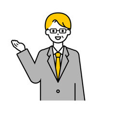 上半身のポーズ_シンプルなシニアの会社員の男性17