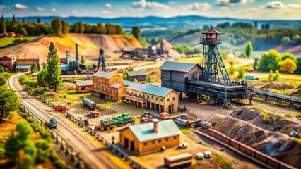 Miniature Coal Mine Landscape: Tilt-Shift Zeche Photography