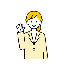 上半身のポーズ_シンプルなシニアの会社員の女性02