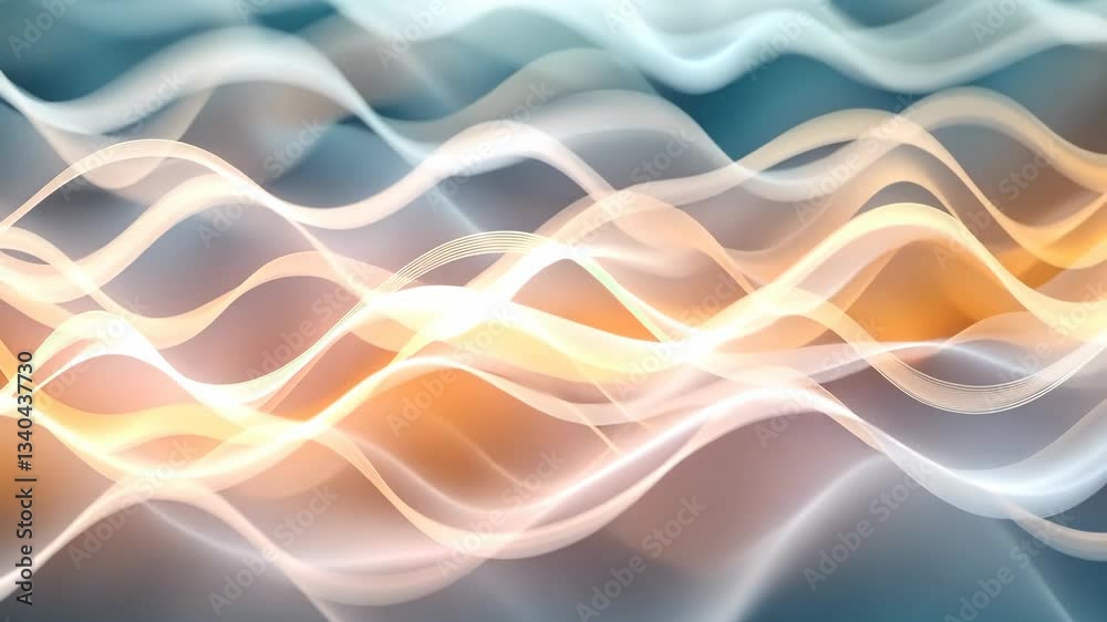 Poster flowing waves of light create a soft and calming background pattern