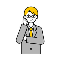 上半身のポーズ_シンプルなシニアの会社員の男性12