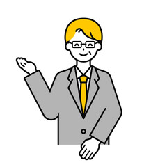 上半身のポーズ_シンプルなシニアの会社員の男性20