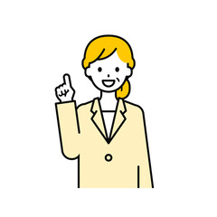 上半身のポーズ_シンプルなシニアの会社員の女性03