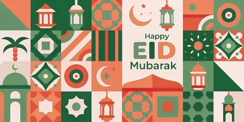  "Happy Eid Mubarak Celebration Design"