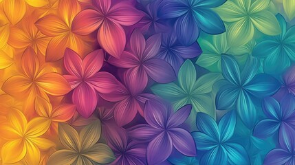 Vibrant Rainbow Floral Pattern Backgrounds & Textures for Designers and Artists. With a multitude of floral designs in bright colors and rainbow pattern elements. Flower texture patterns for a