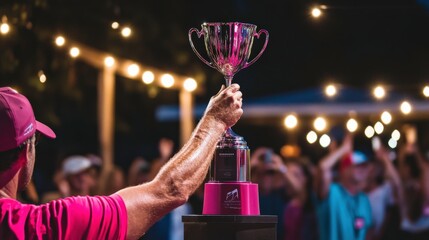 Celebrating Winners at a Vibrant Golf Tournament Ceremony