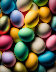 colorful background of Easter eggs collection, Easter celebration