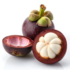 mangosteen isolated on white background