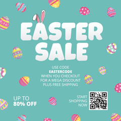 happy easter sale vector post template