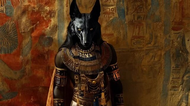 Anubis, the ancient Egyptian god of the afterlife, was often depicted as a jackal or a man with a jackal's head, overseeing the mummification process and guiding souls to the underworld.