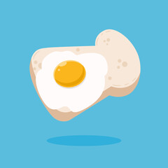 sandwich vector illustration. Bread with fried egg topping is suitable for breakfast, appetizer or restaurant and diet menu. Food concept graphic design is designed in flat cartoon style.