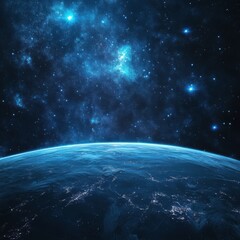 Obraz premium Celestial Sphere: A Nighttime View of Earth from Space