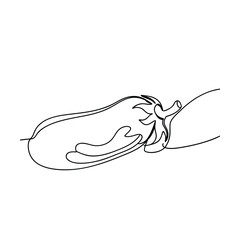 Obraz premium SingleLine Eggplant Drawing Minimalist Vegetable Art Illustration