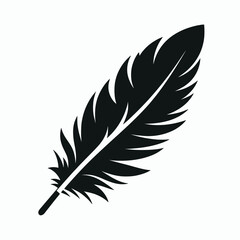 Fototapeta premium very simple flat and minimalist Eagle Feather silhouette in black on a white background