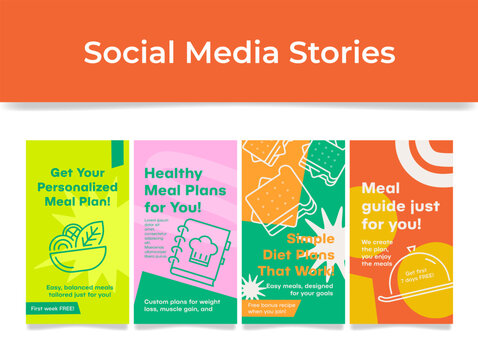 Web banners offering personalized meal plans and diet guides for effective weight management