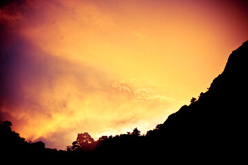 sunset in the mountains