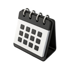 3D Desk Calendar Icon Representing Scheduling, Planning, and Time Management