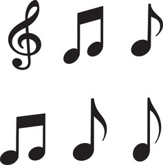 Fototapeta na wymiar Music notes icons set. Vector illustration