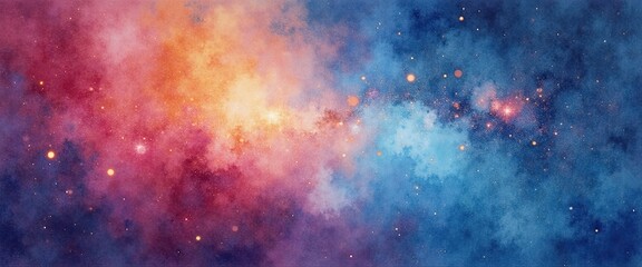 Deep space starry noise texture gradient in watercolor style.