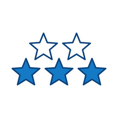 Star Rank Blue Line Editable Stroke Icon. Real Estate, Building, House, Home, Property Vector Illustration