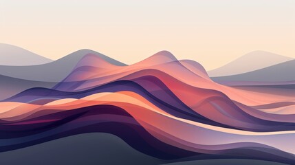 Abstract landscape with layered mountains