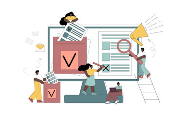 Internet voting concept. Modern system of electronic elections.eps