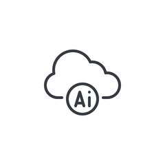 AI Cloud Automation line icon