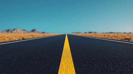 Endless highway road trip map showing remote scenic routes, desert landscapes, and wide-open plains