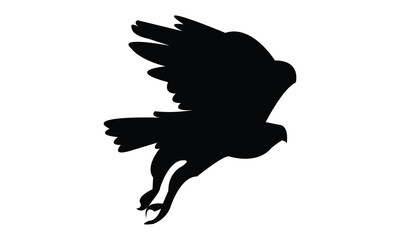Flying African hawk eagle bird Silhouette Design  And Vector Illustration. 