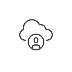 Cloud Based CRM line icon