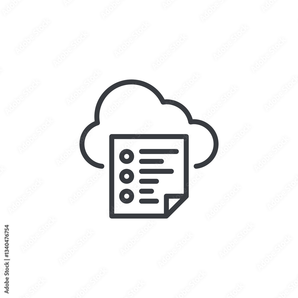 Poster workflow automation line icon