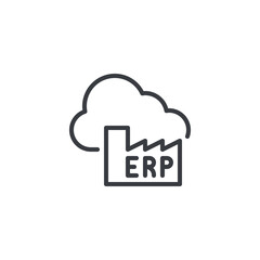Cloud Based ERP line icon