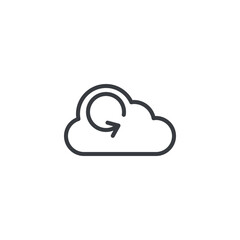 Auto Update Cloud line icon