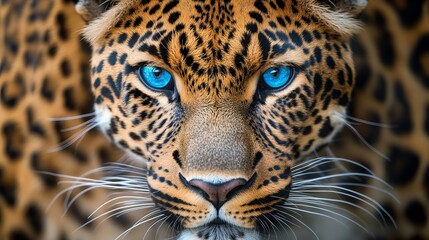 Fototapeta premium Close-Up Profile of a Majestic Leopard Showcasing Its Striking Spots and Intense Gaze in the Wild